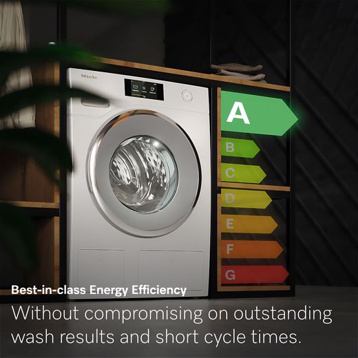 Miele W1 WSA123 WCS 8kg Washing Machine with 1400 rpm - White - Annotation - Energy efficient shot